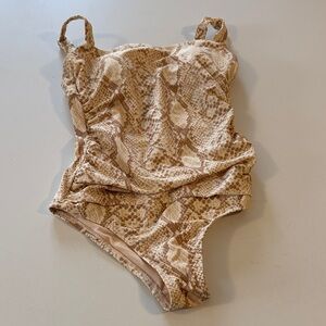 Women’s Kona Sol Snake Print Swimsuit - Tan size Small (4-6)